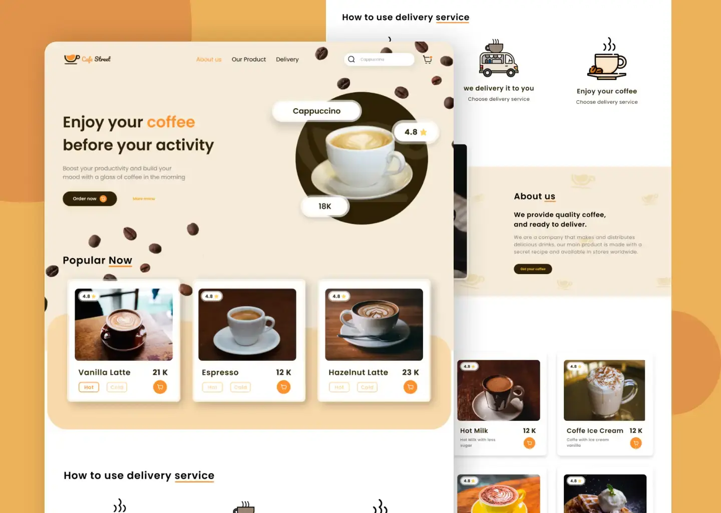 portfolio image Cafe Street - Landing Page Design